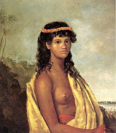 Robert Dampier 'Tetuppa, a Native Female of the Sandwich Islands' China oil painting art